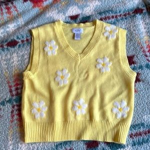 Just Polly New York Cute Preppy Yellow Sweater Vest